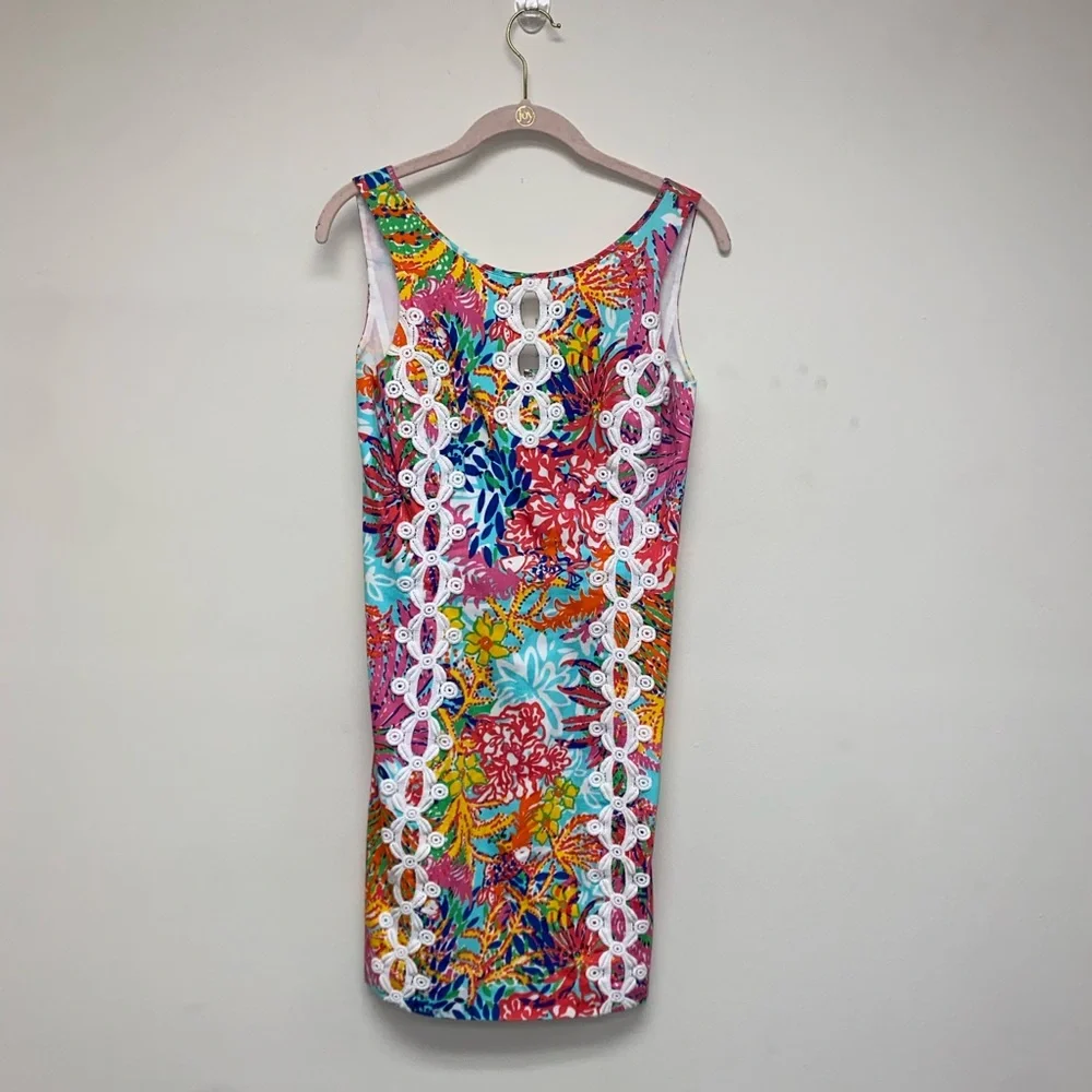Lilly Pulitzer Ember Shift Skeeveless Multicolor Sheath Lace Dress size 4 - Picture 4 of 8